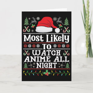 Carte Regarder des animes toute la nuit - Manga de Noël