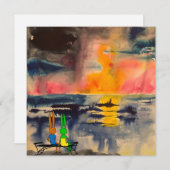 Carte regarder le coucher du soleil (Devant / Derrière)