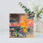 Carte regarder le coucher du soleil (Debout devant)