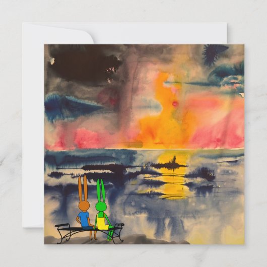 Carte regarder le coucher du soleil (Devant)