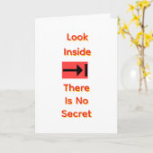 Carte Regardez à l'intérieur Il n'y a pas de message sec (Fleur jaune)