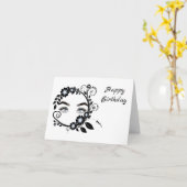 Carte Regardez Anniversaire (Fleur jaune)