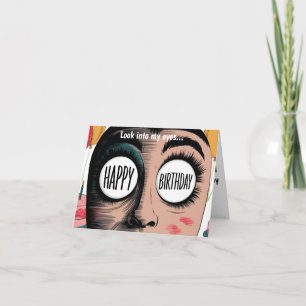 Carte Regardez dans mes yeux le visage d'anniversaire he