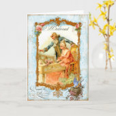 Carte Regency French style Romantique Couple de musique (Fleur jaune)