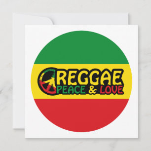 Carte Reggae art avec des mots positifs Paix et Amour