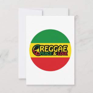 Carte Reggae art avec des mots positifs Paix et Amour