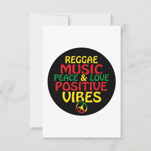 Carte Reggae design with positive quotes and reggae flag (Devant)