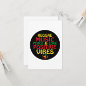 Carte Reggae design with positive quotes and reggae flag (Devant/Arrière en situation)