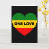 Carte Reggae Heart One Love Rasta Reggae Music Rastafari (Fleur jaune)