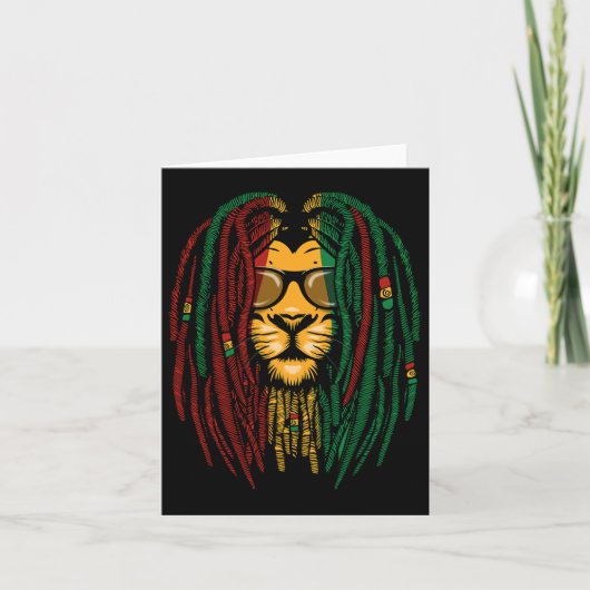 Carte Reggae Lion Dreadlocks Wild Cat Rasta Afrique Rast (Devant)