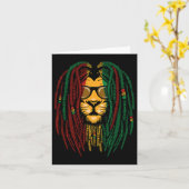 Carte Reggae Lion Dreadlocks Wild Cat Rasta Afrique Rast (Fleur jaune)