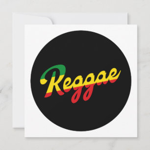 Carte Reggae Musique avec couleurs du drapeau reggae
