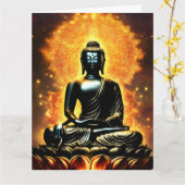 Carte Registre des invités Ligné Blanc Logo Bouddha (Fleur jaune)