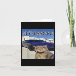 Carte Règle 1 Toujours Bosser Drôle Chat Drôle Étrangeme