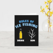 Carte Règles De Pêche Sur Glace Drink Run Pêcheur Pêcheu (Fleur jaune)