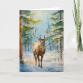 Carte Reindeer in a Winter Forest Modern Art (Devant)