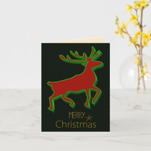 Carte Reindeer Joyeux Noël (Fleur jaune)