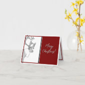 Carte Reindeer Joyeux Noël Personnalisable (Fleur jaune)