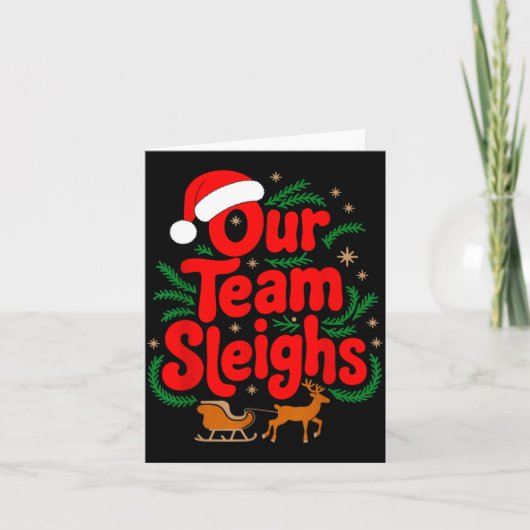 Carte Reindeers Santa's Workers Office Our Team Sleighs (Devant)