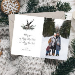 Carte Reinder & Eucalyptus Note photo Verti Holiday<br><div class="desc">Envoyez vos souhaits de Noël avec des tonnes de joie de vacances et dans le style avec votre Reindeer & Eucalyptus Note Photo Verti Fête ou Carte de Noël. Option verticale / portrait. Consultez notre collection de Noël 4 pour plus d'options de position et de design photo.</div>