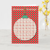 Carte Reinder Style Vintage Rouge et Vert Noël (Fleur jaune)