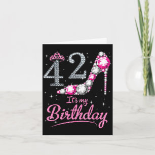 Carte Reine 42 ans 42e anniversaire jour heureux