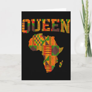 Carte Reine africaine Art pour femmes filles Tissu Kente