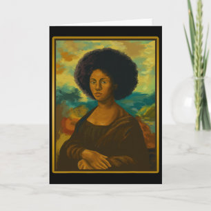 Carte Reine afro Mona Lisa noire femme africaine son