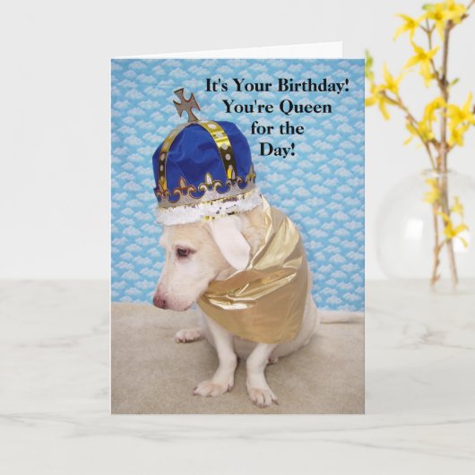 Carte Reine d'anniversaire (Fleur jaune)