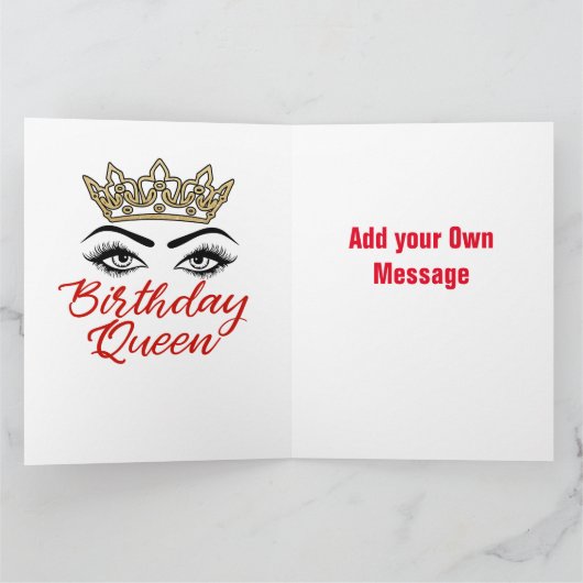 Carte Reine d'anniversaire (Intérieur)