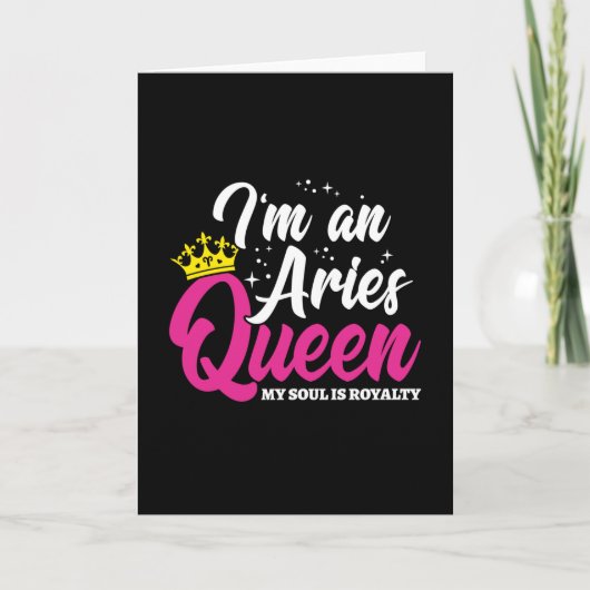 Carte Reine d'anniversaire Bélier Astrologie Zodiaque Ma (Devant)