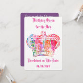 Carte Reine d'anniversaire pour la journée (Devant/Arrière en situation)