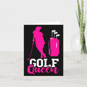 Carte Reine de golf golfeuse golfant joueur de golf sac