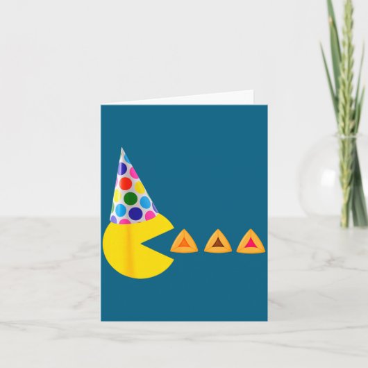 Carte Reine de jeu vidéo de Pourim heureux mangeant des (Devant)