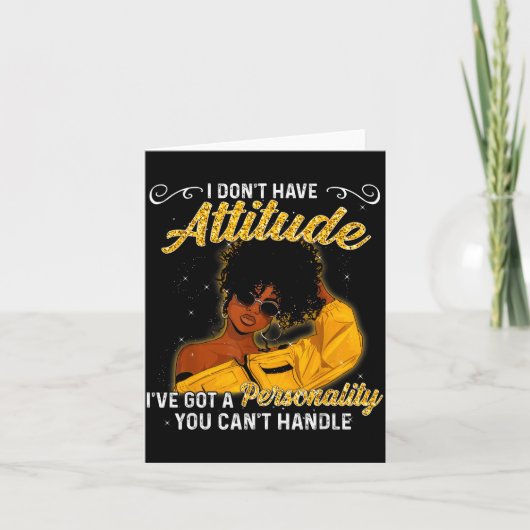 Carte Reine de mélanine afro-américaine Magie Fille Noir (Devant)