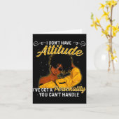 Carte Reine de mélanine afro-américaine Magie Fille Noir (Fleur jaune)