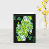 Carte reine de trèfle jour de la Saint-Patrick bot (Fleur jaune)