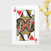 Carte Reine des coeurs - ajoutez votre image (Fleur jaune)