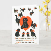 Carte Reine des Coeurs, Louis Wain (Fleur jaune)