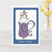 Carte Reine des tasses (Fleur jaune)