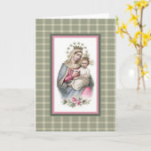 Carte Reine du Ciel Vierge Marie Bébé Jésus (Fleur jaune)