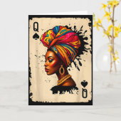 Carte Reine Mélanine Africaine Histoire Noire Fièr (Fleur jaune)
