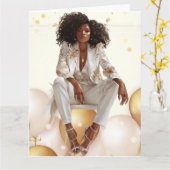 Carte Reine Noire Afro-Américaine Mélanine Sista Boutiqu (Fleur jaune)