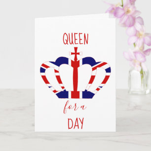 Carte Reine pour une journée   Union Jack Crown   Fête d