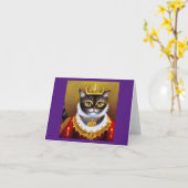 Carte Reine victorienne du chat (Fleur jaune)