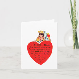 Carte Reine vintage des Coeurs Valentine