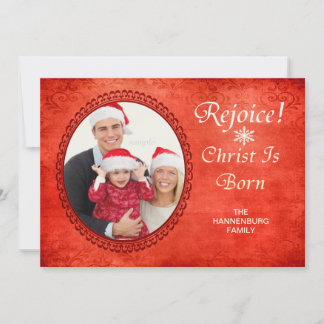 Carte Rejoice Christ est né Christian Photo personnalisé
