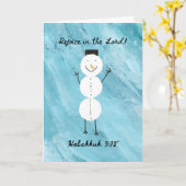 Carte Rejoice in the Lord Snowman Holiday Card (Fleur jaune)