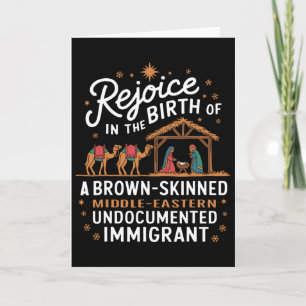 Carte Réjouissez-vous de la naissance d'un Noël à la pea
