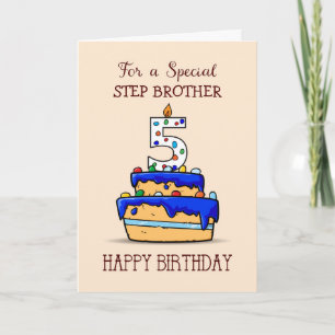 Carte Relation personnalisée, 5e anniversaire, 5 sur Blu